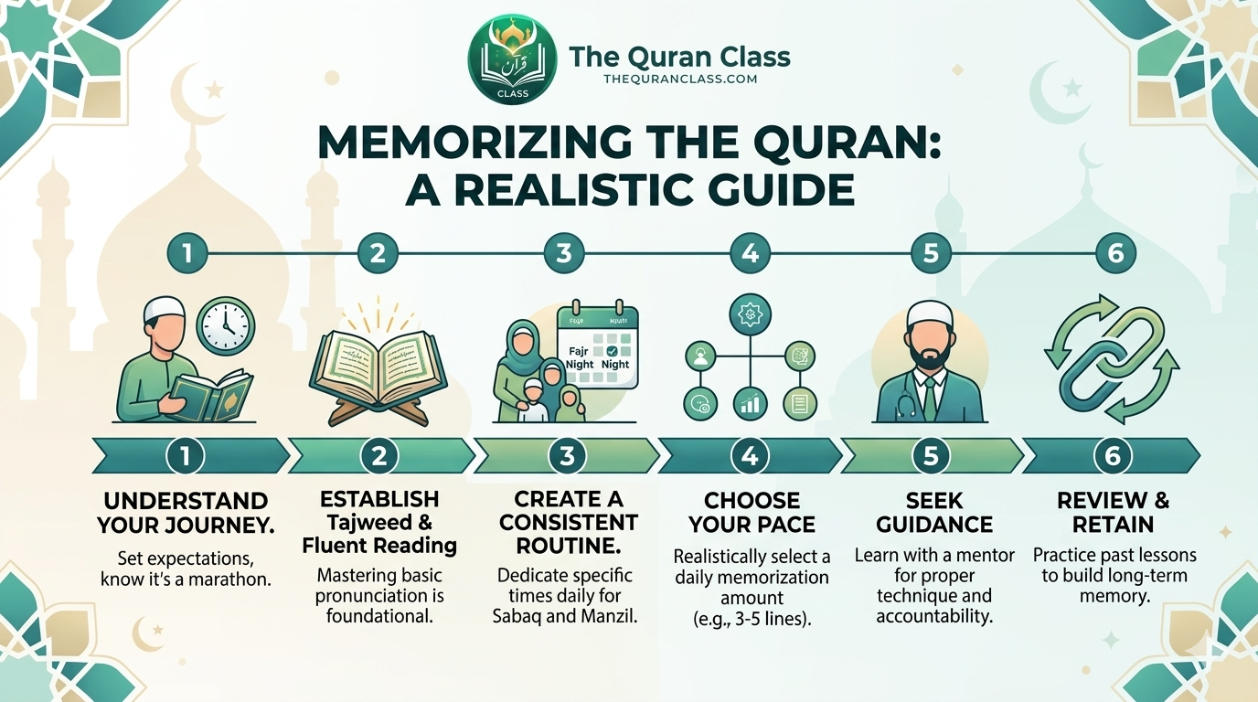 How long does it take to memorize the Quran? A realistic guide.