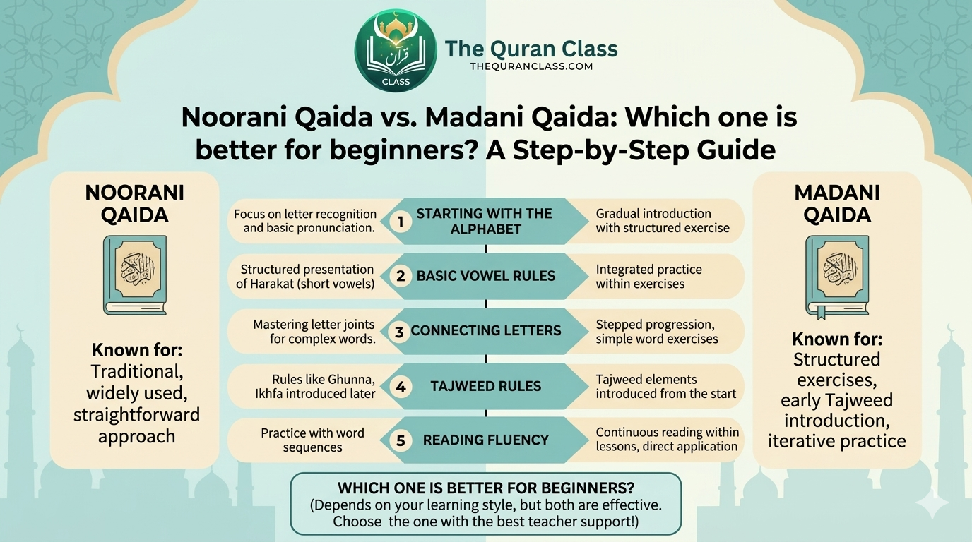 Noorani Qaida vs. Madani Qaida: Which one is better for beginners?